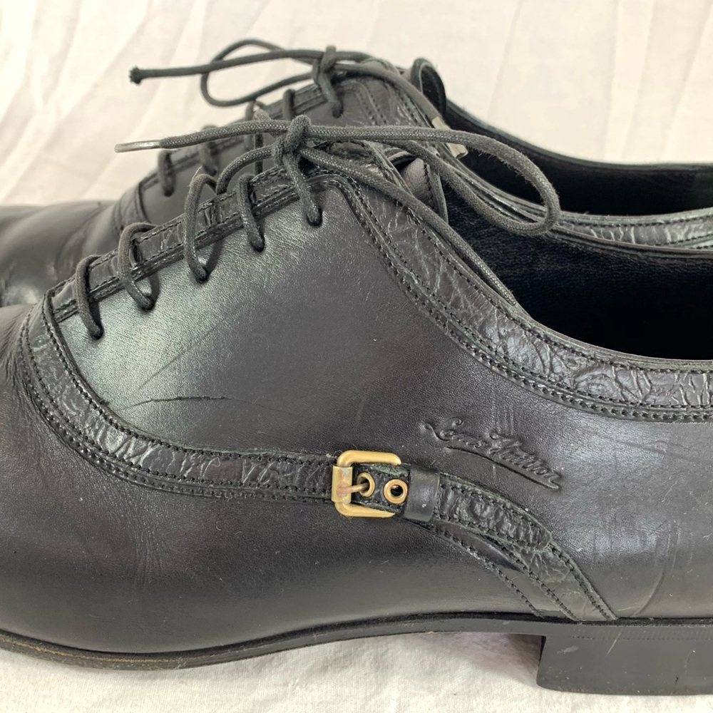 LOUIS VUITTON Black Leather Men's Oxfords Lace Up - Picture 15 of 16